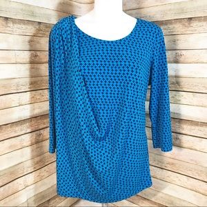 Vince Camuto blue and black blouse